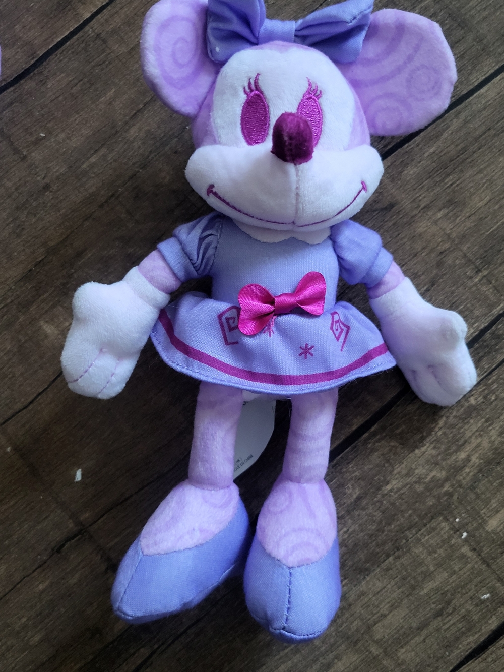 Disney Purple & Pink Minnie-Style Plush Doll with Bow
